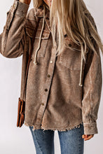 Load image into Gallery viewer, Snap Front Hooded Corduroy Shacket