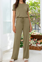 Load image into Gallery viewer, Round Neck Open Back Jumpsuit with Pockets