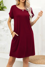 Load image into Gallery viewer, Scoop Neck Short Sleeve Pocket Dress