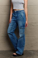 Load image into Gallery viewer, Holly High Waisted Cargo Flare Jeans