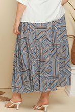 Load image into Gallery viewer, Plus Size Geometric Pleated Skirt