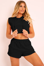 Load image into Gallery viewer, Hooded Crop Top &amp; Pocketed Shorts Set