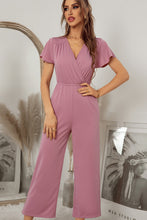 Load image into Gallery viewer, Flutter Sleeve Surplice Jumpsuit
