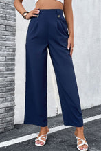 Load image into Gallery viewer, High-Rise Pleated Waist Wide Leg Pants