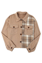 Load image into Gallery viewer, Plaid Corduroy Dropped Shoulder Jacket