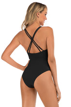 Load image into Gallery viewer, Gathered Detail Deep V One-Piece Swimsuit