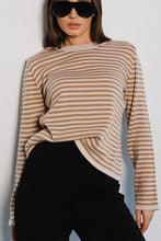 Load image into Gallery viewer, Striped Round Neck Long Sleeve Sweater