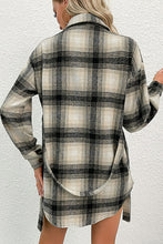 Load image into Gallery viewer, Plaid Button Down Belted Shirt Jacket