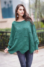 Load image into Gallery viewer, Openwork Boat Neck Sweater with Scalloped Hem