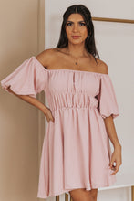 Load image into Gallery viewer, Off-Shoulder Balloon Sleeve Mini Dress
