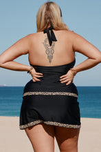 Load image into Gallery viewer, Plus Size Leopard Halter Neck Two-Piece Swimsuit