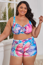 Load image into Gallery viewer, Plus Size Drawstring Detail Two-Piece Swimsuit