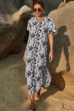 Load image into Gallery viewer, Printed Side Slit V-Neck Midi Dress