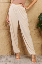 Load image into Gallery viewer, Chic For Days High Waist Drawstring Cargo Pants in Ivory