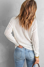 Load image into Gallery viewer, Dropped Shoulder Openwork Sweater