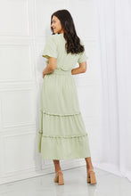 Load image into Gallery viewer, Sweet Talk Kimono Sleeve Maxi Dress in Honeydew