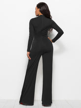 Load image into Gallery viewer, Long Sleeve Mock Neck Wide Leg Jumpsuit