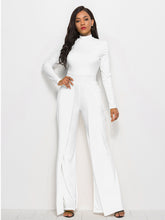 Load image into Gallery viewer, Long Sleeve Mock Neck Wide Leg Jumpsuit