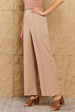 Load image into Gallery viewer, Pretty Pleased High Waist Pintuck Straight Leg Pants in Camel