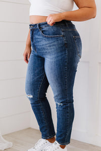 Amber Full Size Run High-Waisted Distressed Skinny Jeans