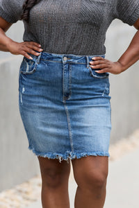 Amelia Full Size Denim Mini Skirt