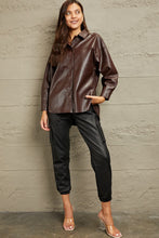 Load image into Gallery viewer, e.Luna Vegan Leather Button Down Shirt