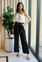 Load image into Gallery viewer, Marvelous in Manhattan One-Shoulder Jumpsuit in White/Black