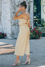 Load image into Gallery viewer, Ruffled Strapless Wide Leg Jumpsuit