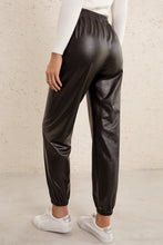 Load image into Gallery viewer, Elastic Waist PU Leather Joggers