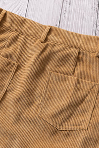 Corduroy Mini Skirt with Pockets