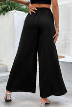 Load image into Gallery viewer, Button Detail Elastic Waist Wide Leg Pants