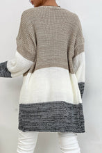 Load image into Gallery viewer, Tricolor Color Block Open Front Cardigan