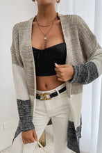 Load image into Gallery viewer, Tricolor Color Block Open Front Cardigan