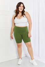 Load image into Gallery viewer, Fearless Full Size Brushed Biker Shorts in Olive