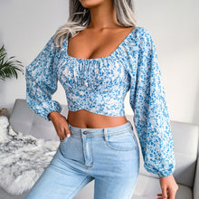 Load image into Gallery viewer, Ditsy Floral Crisscross Cropped Top