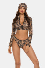 Load image into Gallery viewer, Printed V-Neck Three-Piece Swimsuit