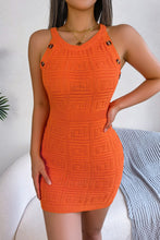 Load image into Gallery viewer, Decorative Button Sleeveless Knit Dress