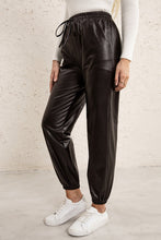 Load image into Gallery viewer, Elastic Waist PU Leather Joggers