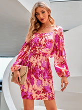 Load image into Gallery viewer, Floral Square Neck Smocked Mini Dress