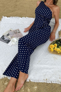 Polka Dot One-Shoulder Jumpsuit