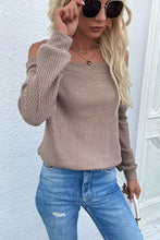 Load image into Gallery viewer, Cold Shoulder Rib-Knit Sweater