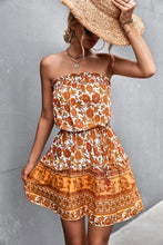 Load image into Gallery viewer, Bohemian Frill Trim Strapless Dress