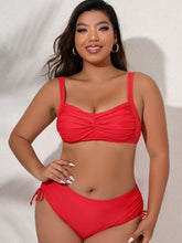 Load image into Gallery viewer, Plus Size Twist Front Tied Bikini Set