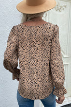Load image into Gallery viewer, Leopard Flared Sleeve Round Neck Blouse
