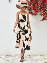 Load image into Gallery viewer, Printed Spaghetti Strap Tiered Midi Dress