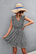 Load image into Gallery viewer, Ditsy Floral Ruffled V-Neck Dress