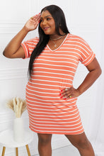 Load image into Gallery viewer, Full Size Striped V-Neck Pocket Dress