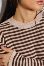 Load image into Gallery viewer, Striped Round Neck Long Sleeve Sweater