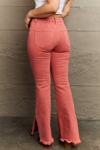 Bailey Full Size High Waist Side Slit Flare Jeans
