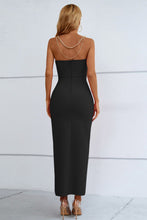Load image into Gallery viewer, Chain Detail Side Split Sweetheart Neck Maxi Dress